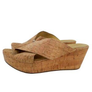 Chocolat Blu WAYLAND Cork Platform Wedge Slide Sandals